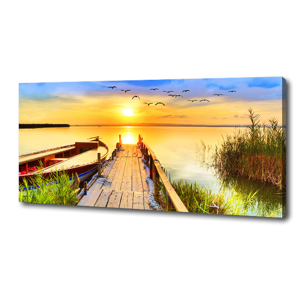 Canvas wall art Boat and pier