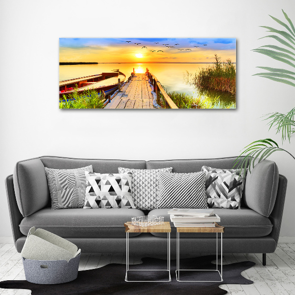 Canvas wall art Boat and pier