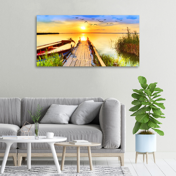 Canvas wall art Boat and pier