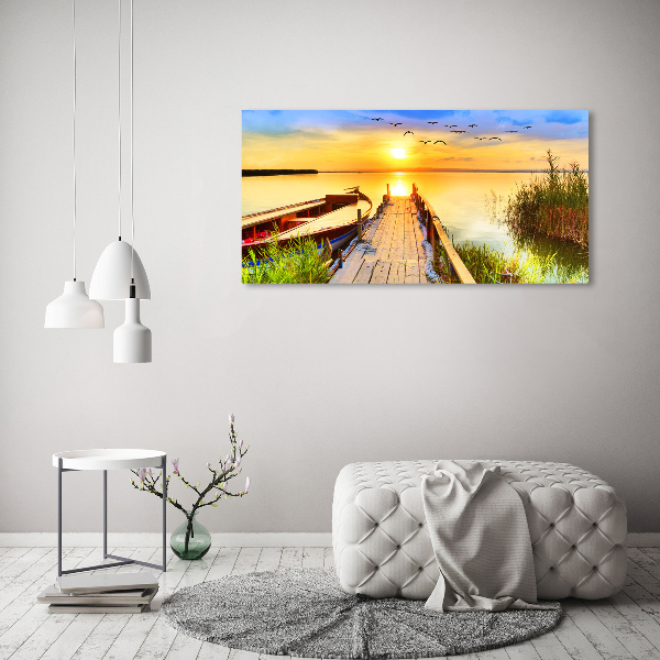 Canvas wall art Boat and pier