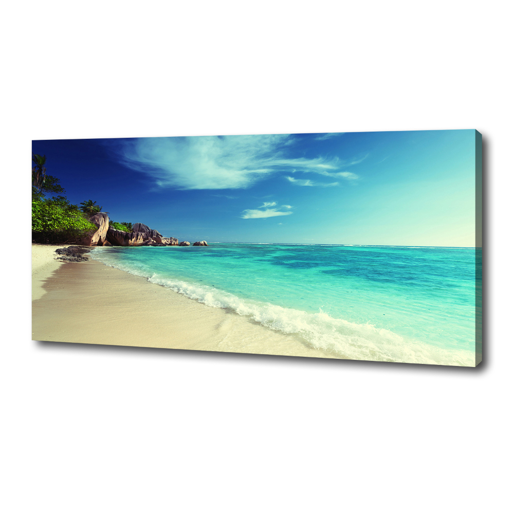 Canvas wall art Seychelles beach