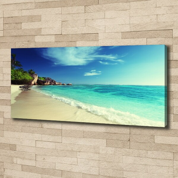 Canvas wall art Seychelles beach