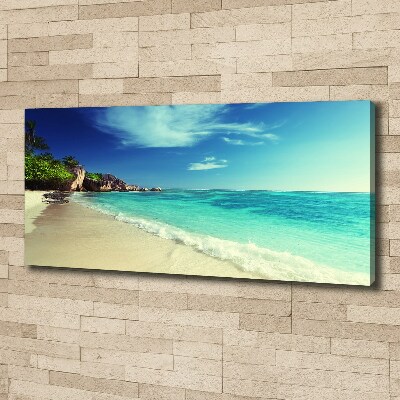 Canvas wall art Seychelles beach