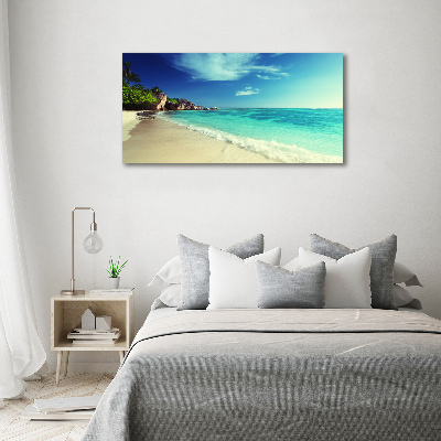 Canvas wall art Seychelles beach