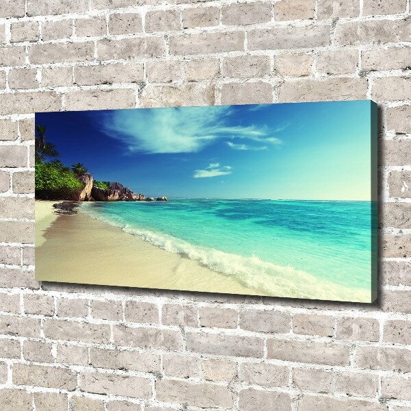 Canvas wall art Seychelles beach