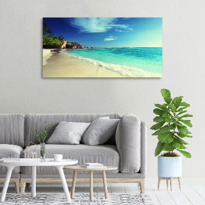 Canvas wall art Seychelles beach