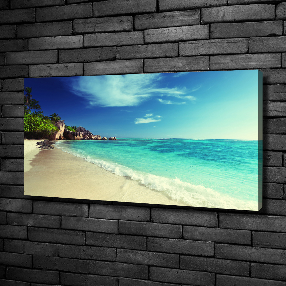 Canvas wall art Seychelles beach