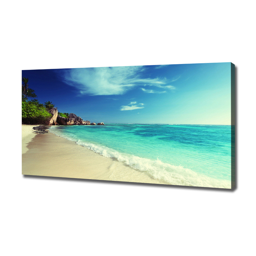 Canvas wall art Seychelles beach