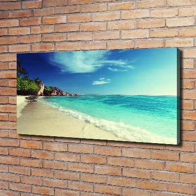 Canvas wall art Seychelles beach