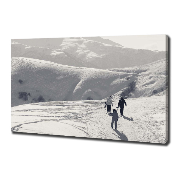 Canvas wall art Skiers