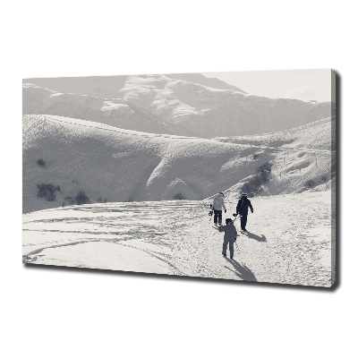 Canvas wall art Skiers