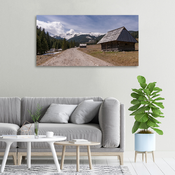 Canvas wall art House in mountains