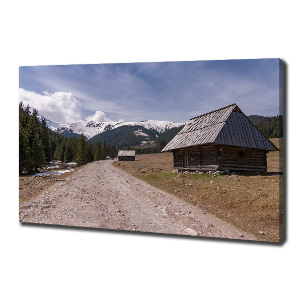 Canvas wall art House in mountains