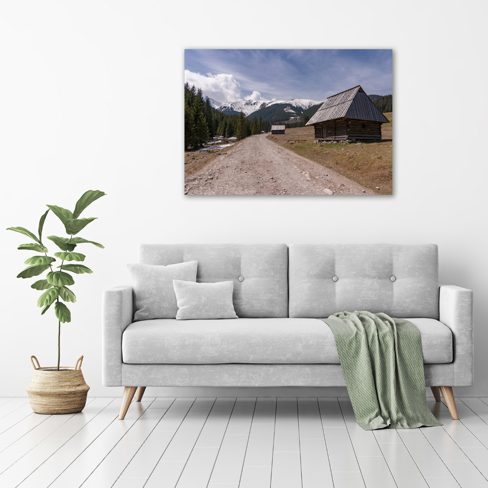 Canvas wall art House in mountains