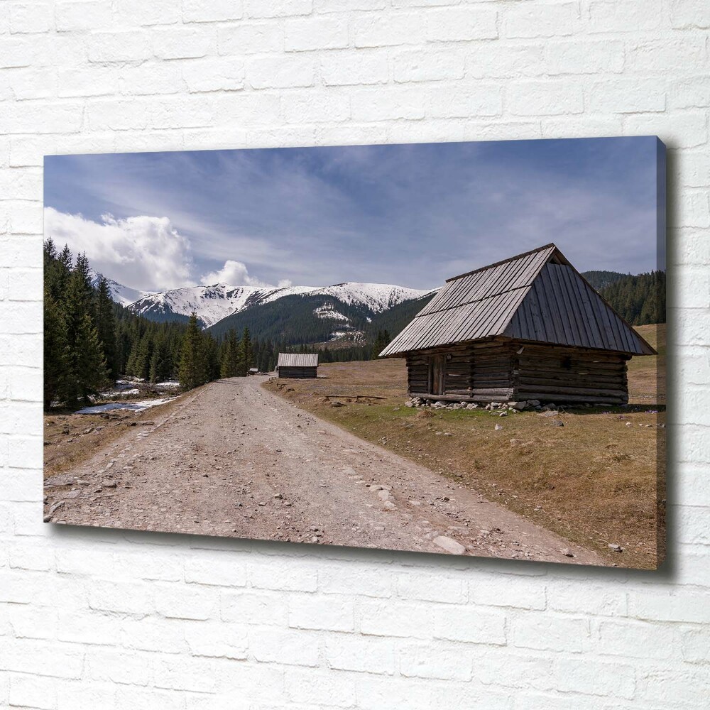 Canvas wall art House in mountains