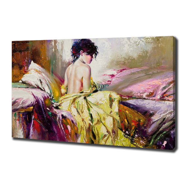 Canvas wall art Half -naked woman