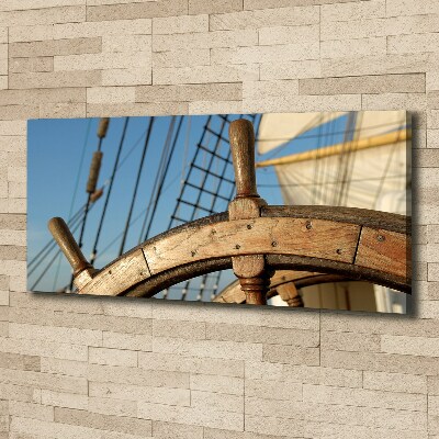 Canvas wall art Rudder on the yacht