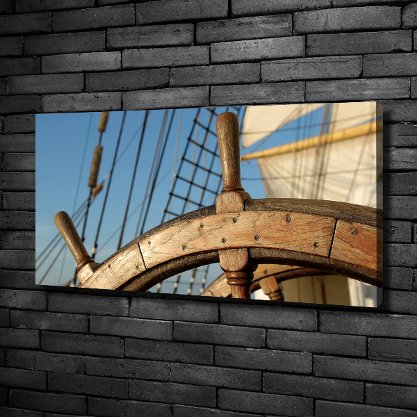 Canvas wall art Rudder on the yacht