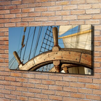 Canvas wall art Rudder on the yacht