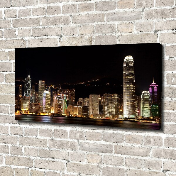 Canvas wall art Hong Kong at night