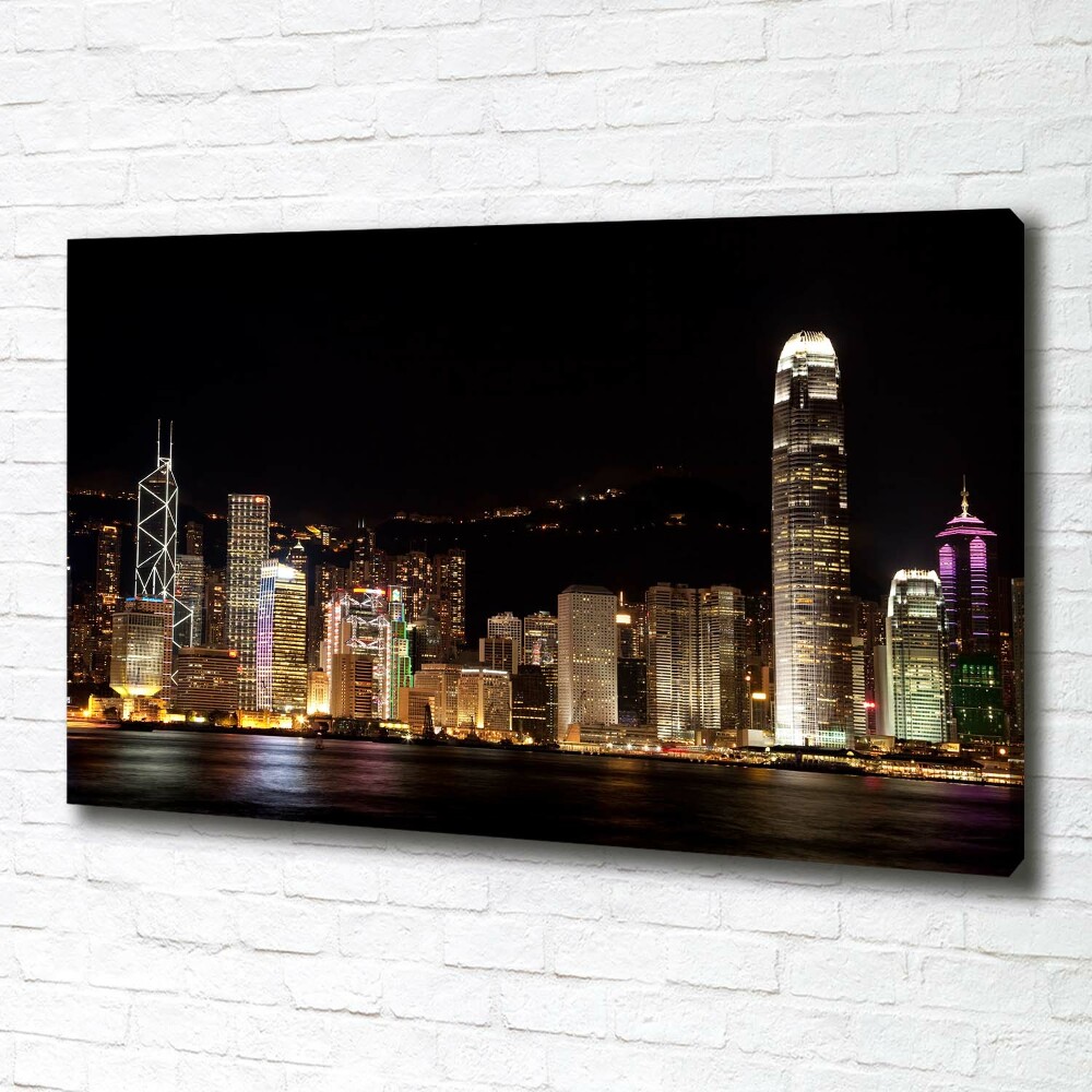 Canvas wall art Hong Kong at night