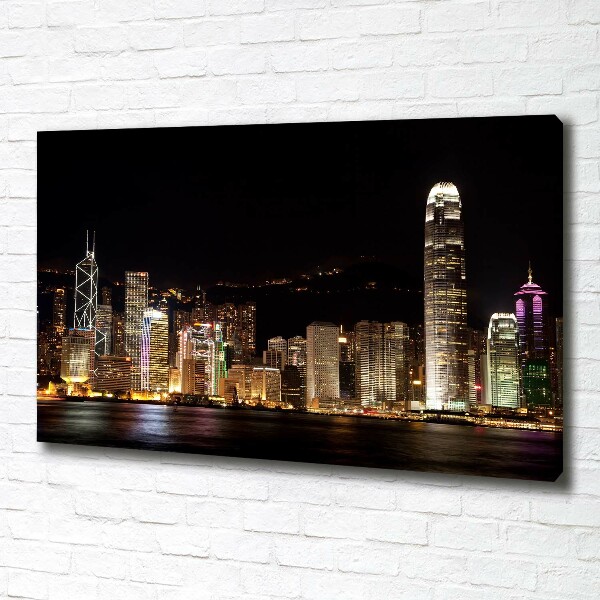 Canvas wall art Hong Kong at night