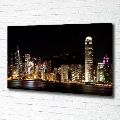 Canvas wall art Hong Kong at night