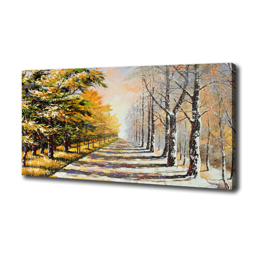 Canvas wall art Autumn versus winter