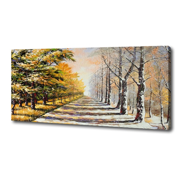 Canvas wall art Autumn versus winter