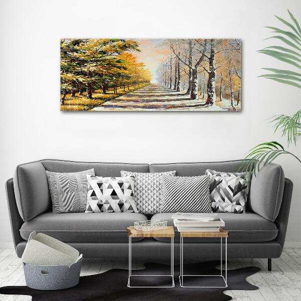 Canvas wall art Autumn versus winter