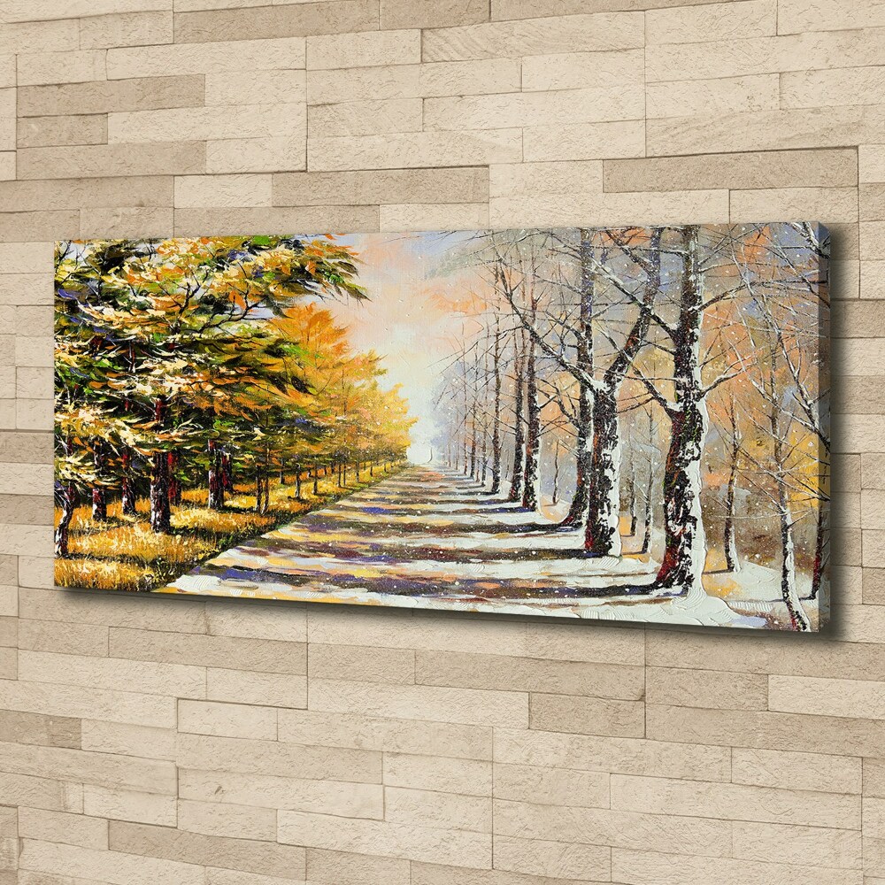 Canvas wall art Autumn versus winter