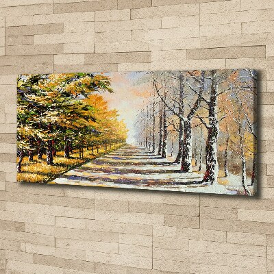 Canvas wall art Autumn versus winter