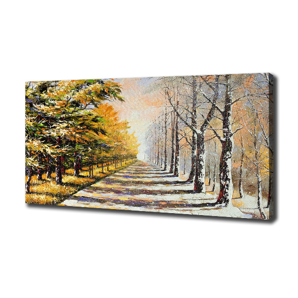 Canvas wall art Autumn versus winter