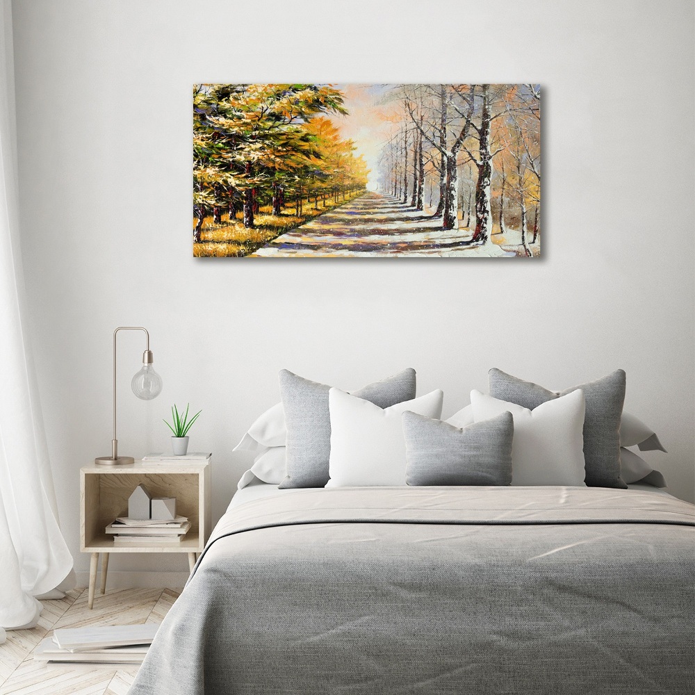 Canvas wall art Autumn versus winter