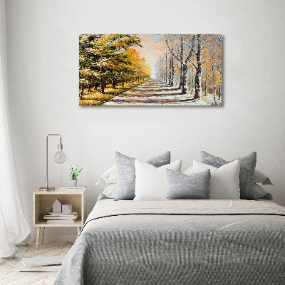 Canvas wall art Autumn versus winter