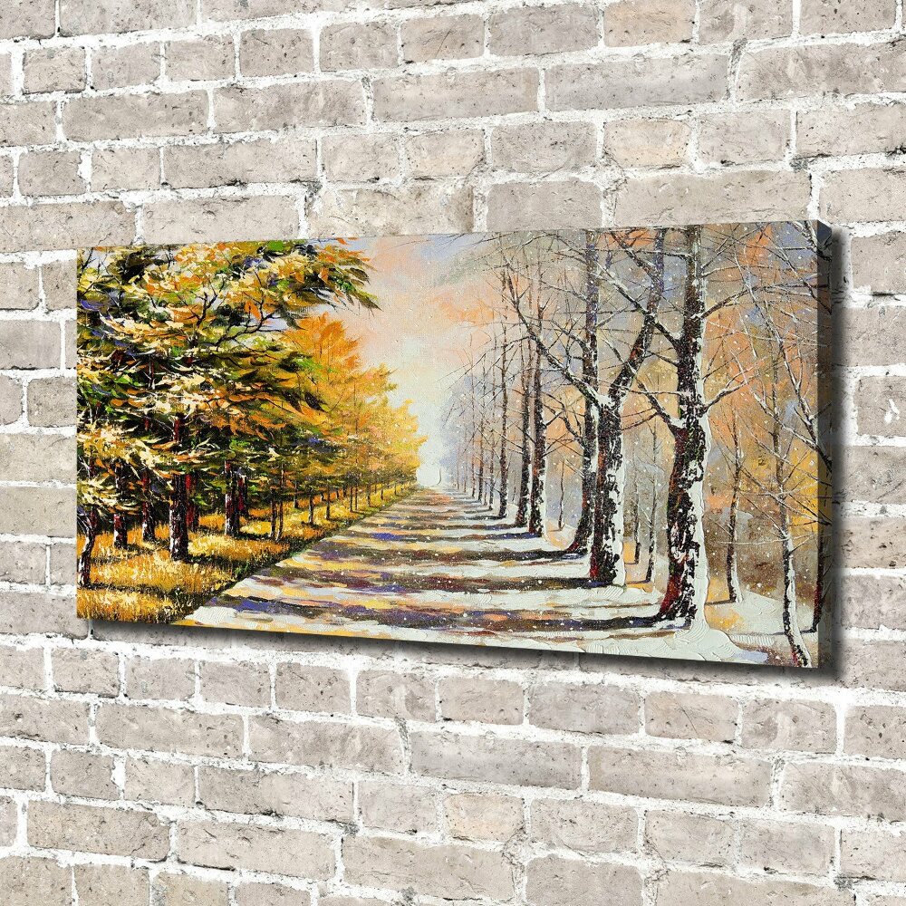 Canvas wall art Autumn versus winter