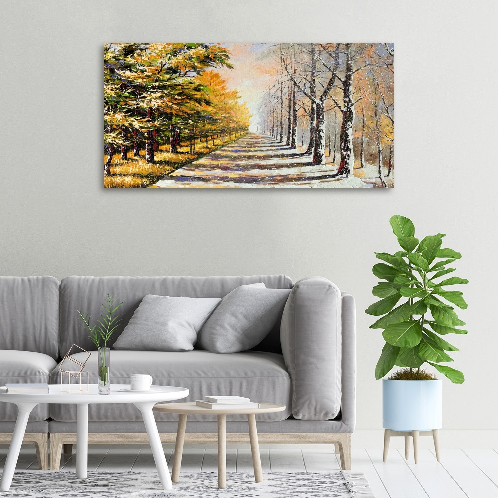 Canvas wall art Autumn versus winter