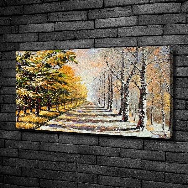 Canvas wall art Autumn versus winter