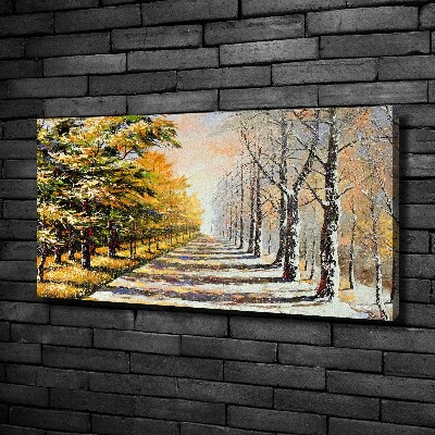 Canvas wall art Autumn versus winter