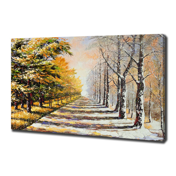 Canvas wall art Autumn versus winter