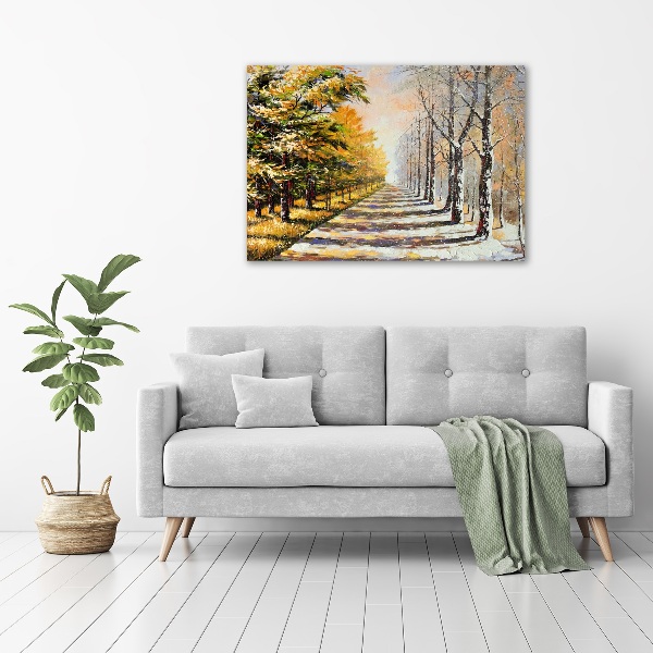 Canvas wall art Autumn versus winter