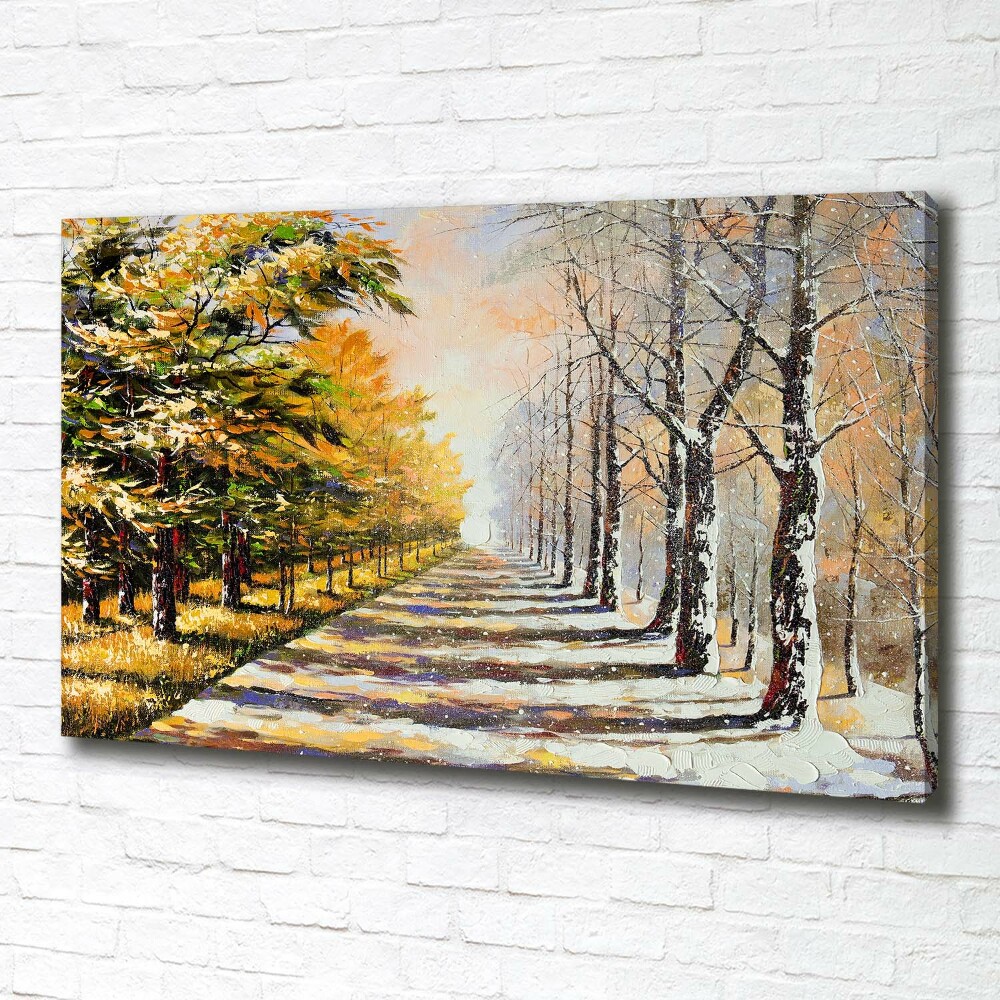 Canvas wall art Autumn versus winter