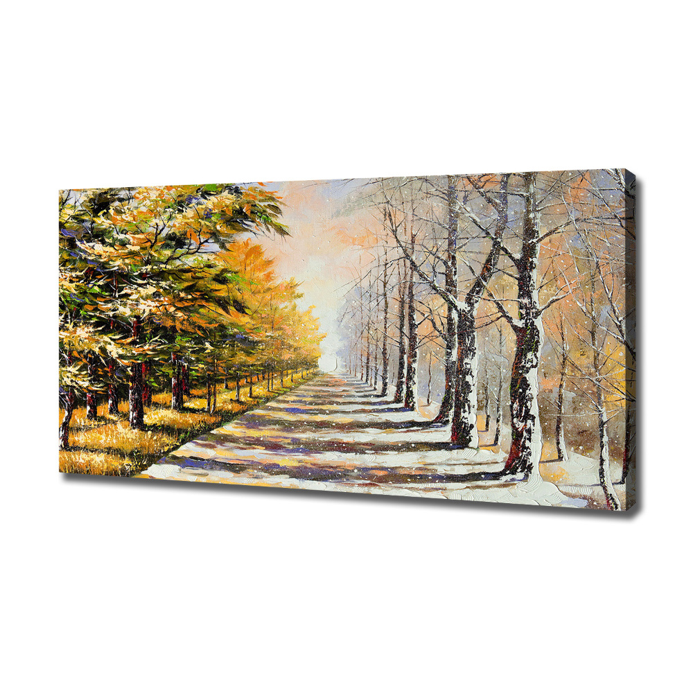 Canvas wall art Autumn versus winter