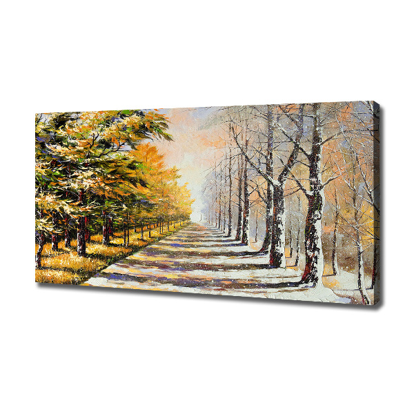 Canvas wall art Autumn versus winter