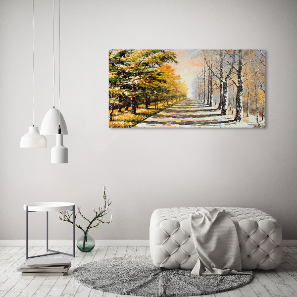 Canvas wall art Autumn versus winter