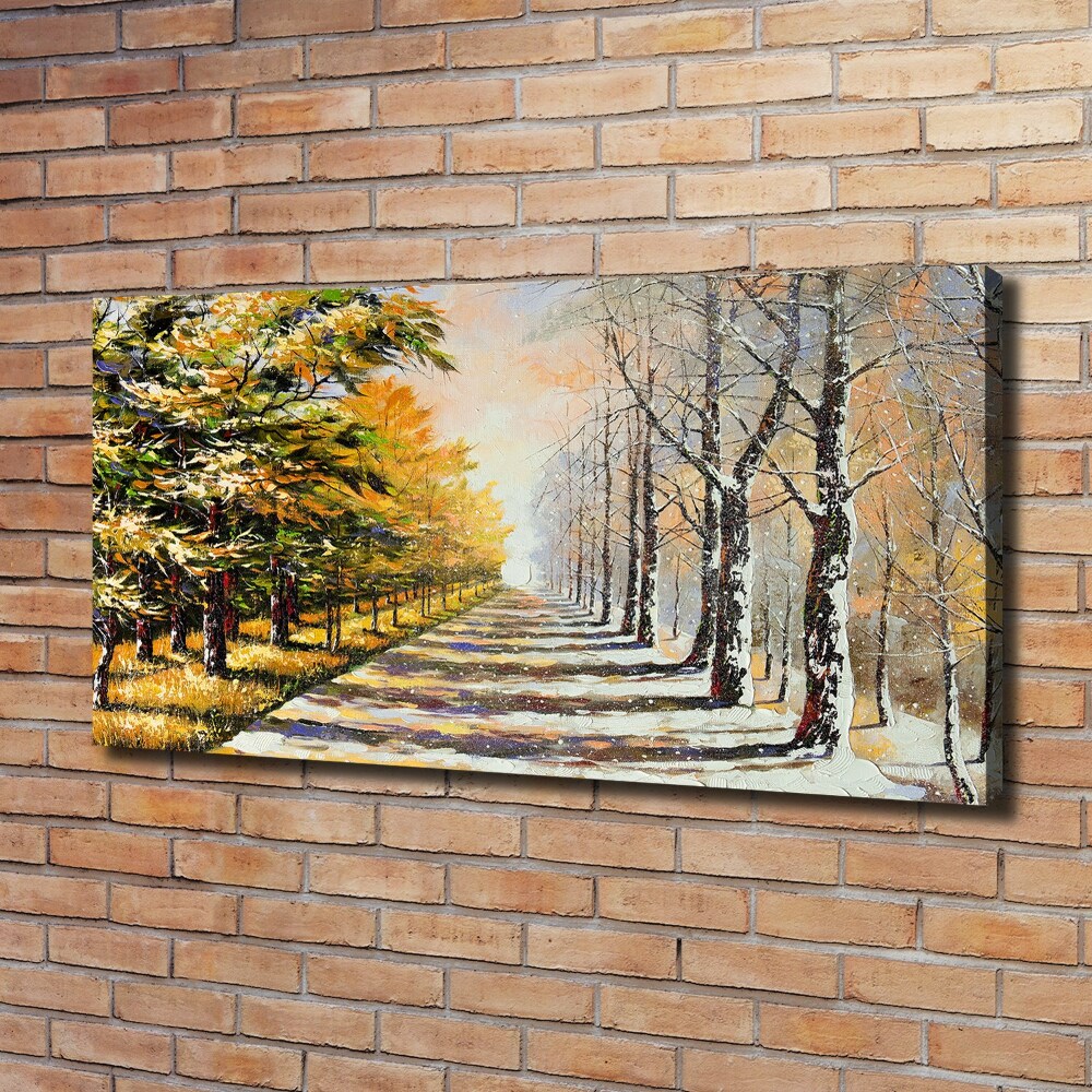 Canvas wall art Autumn versus winter