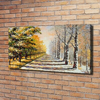 Canvas wall art Autumn versus winter