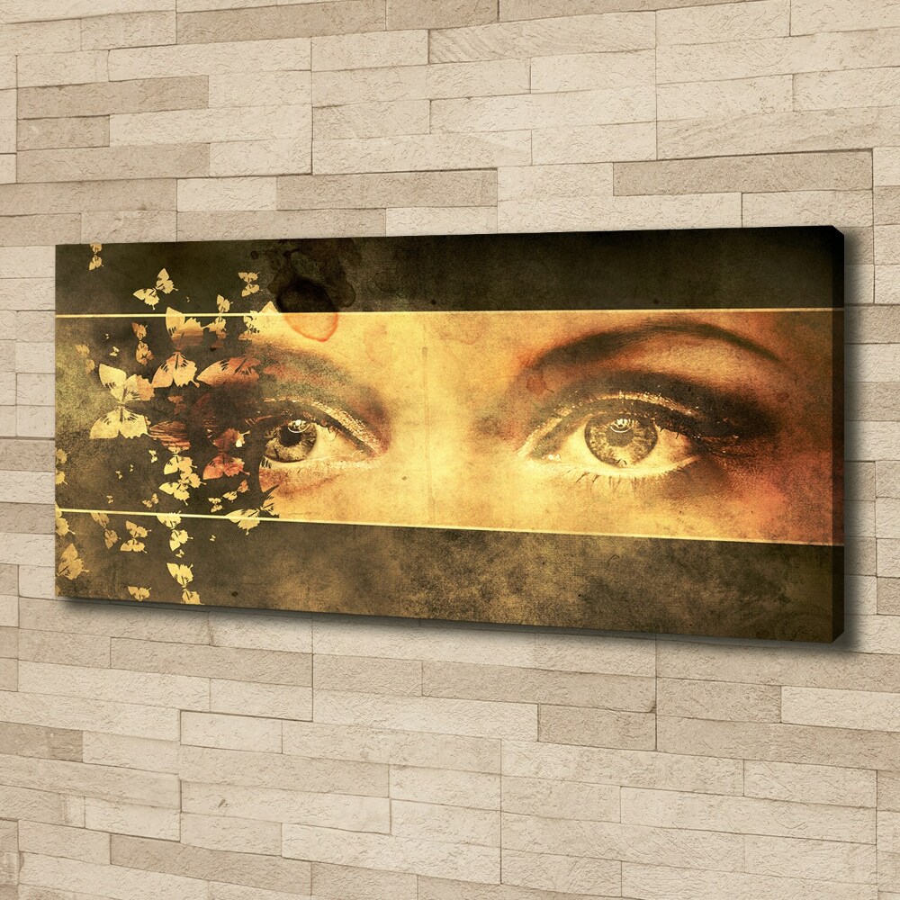 Canvas wall art Eyes and butterflies