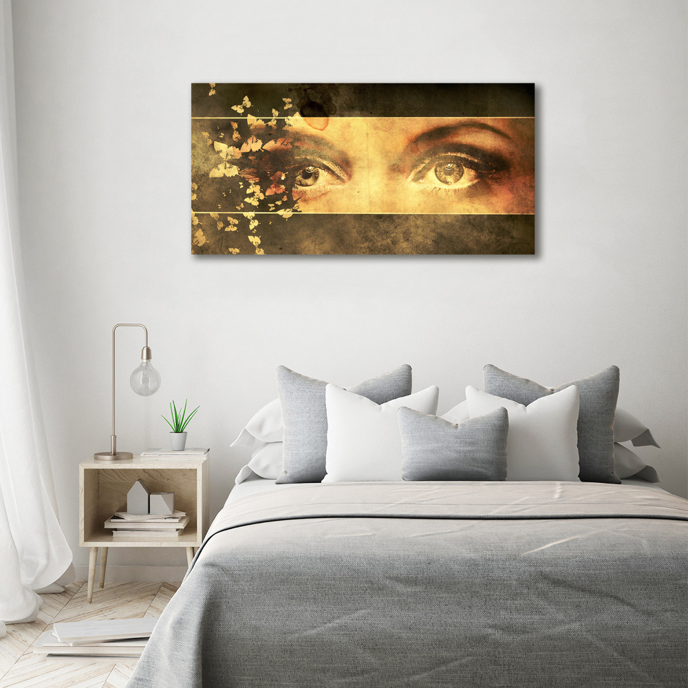 Canvas wall art Eyes and butterflies