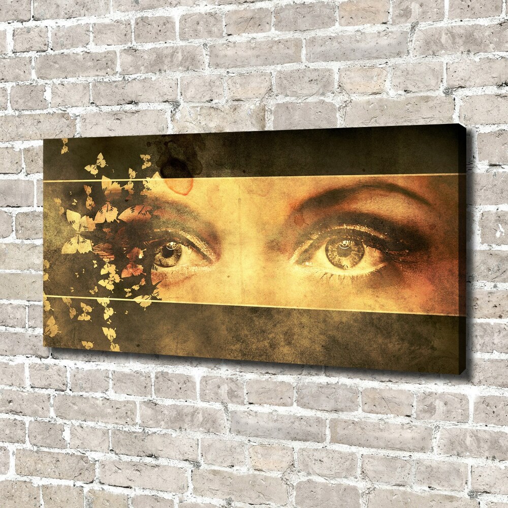 Canvas wall art Eyes and butterflies